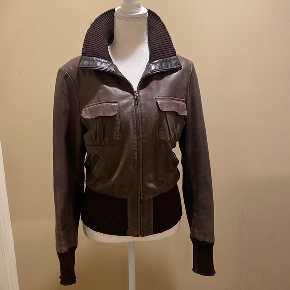 Genuine 100 % Leather Aviator Bomber Jacket - Picture 1 of 5